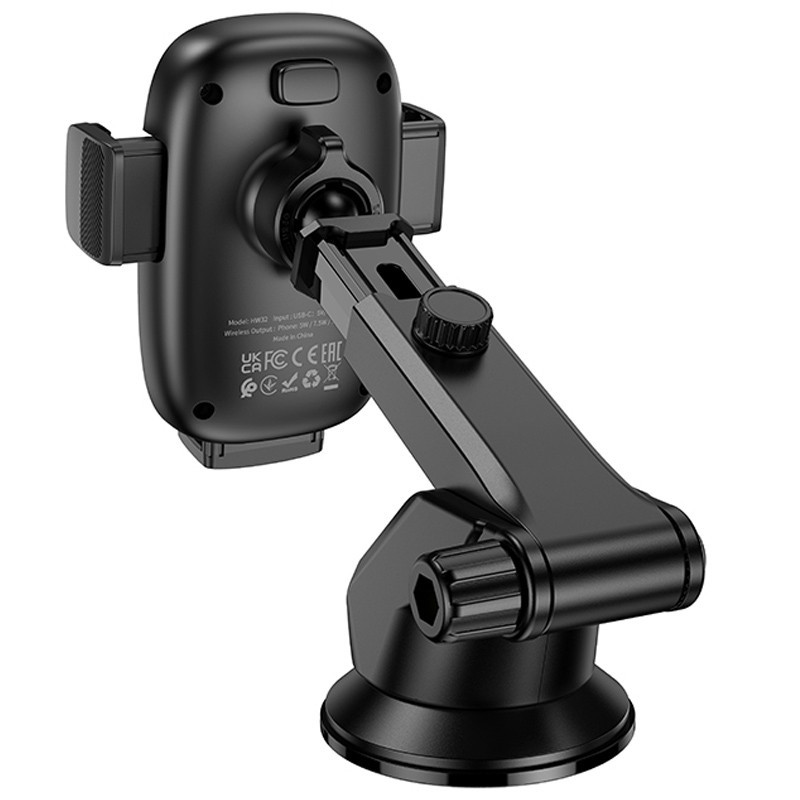Автодержатель с БЗУ Hoco HW32 Crown push-type (center console) Херсон - зображення 7