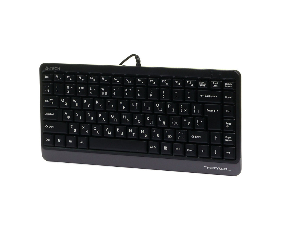 Клавиатура компьютерная проводная A4Tech Fstyler Compact Size FK11 USB (Grey) серая Київ - зображення 2
