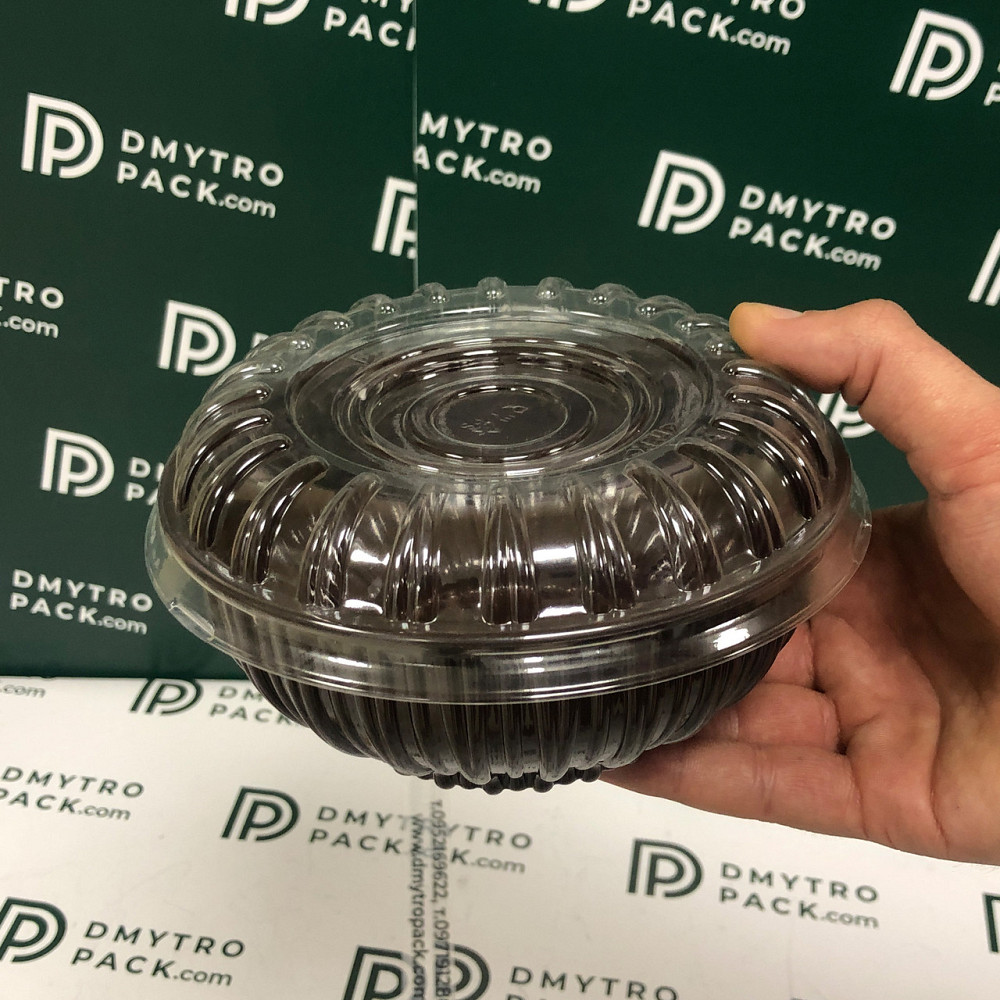 Контейнер для салатов коричневый 780 мл 162х82 мм IT-750 блистерный одноразовый Херсон - зображення 12