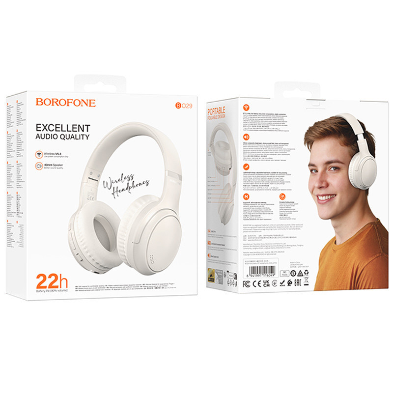 Накладные беспроводные наушники Borofone BO29 Fascinador Херсон - зображення 3