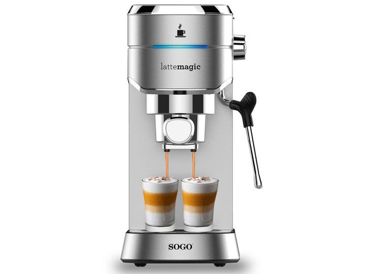 Кофеварка рожковая SOGO SS-7600 1450 Вт серебристая Київ - зображення 1