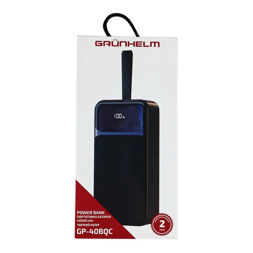 Повербанк Power bank Grunhelm GP-40BQC 40000 mAh черный Киев - изображение 7