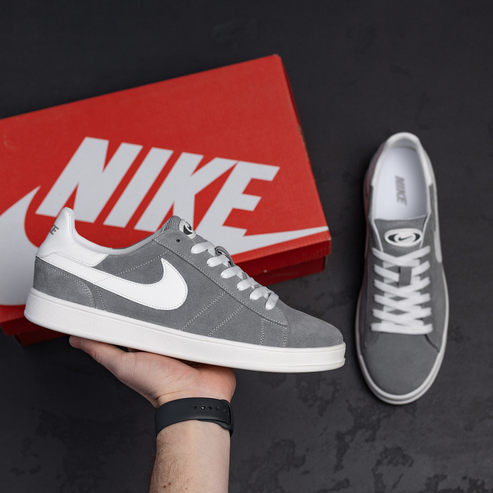 Мужские кожаные кеды Grey Київ - зображення 8