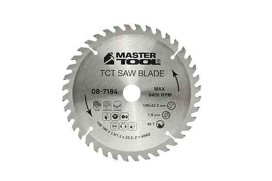 Диск пильный для дерева MASTERTOOL с твердосплавными наплавками 180×22.2×40T адаптер 22.2-20 08-7184 Харків