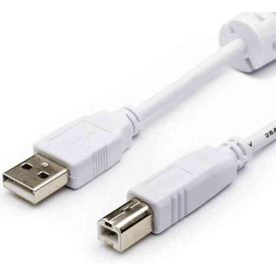 Кабель для принтера Atcom USB to Type-B 2 ferite (M/M) 5m White (10109) Харків