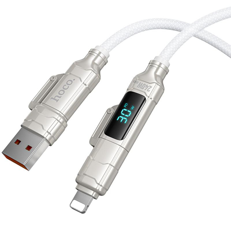 Дата кабель Hoco U152 Fortune 4in1 Type-C to Lightning/Type-C to USB 240W (1.2m) Херсон - зображення 4