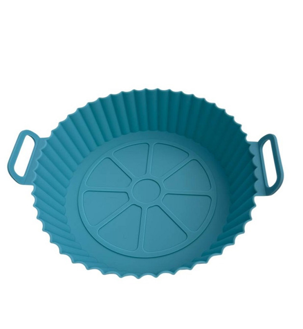 Форма в аерогриль круглая силиконовая 19282 17х17х4 см голубая Київ - зображення 1