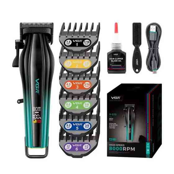 Машинка для стрижки аккумуляторная VGR V-273 GREEN 5 Вт зеленая Киев