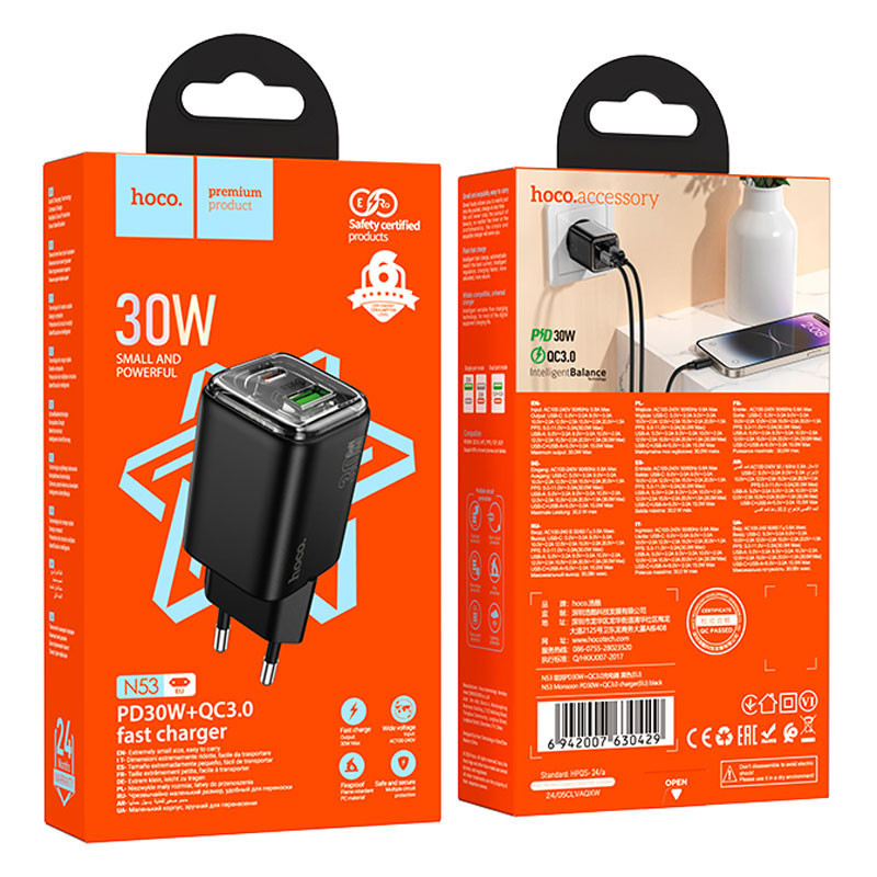 СЗУ Hoco N53 Monsoon PD30W+QC3.0 (1USB-A/1C) Херсон - зображення 4