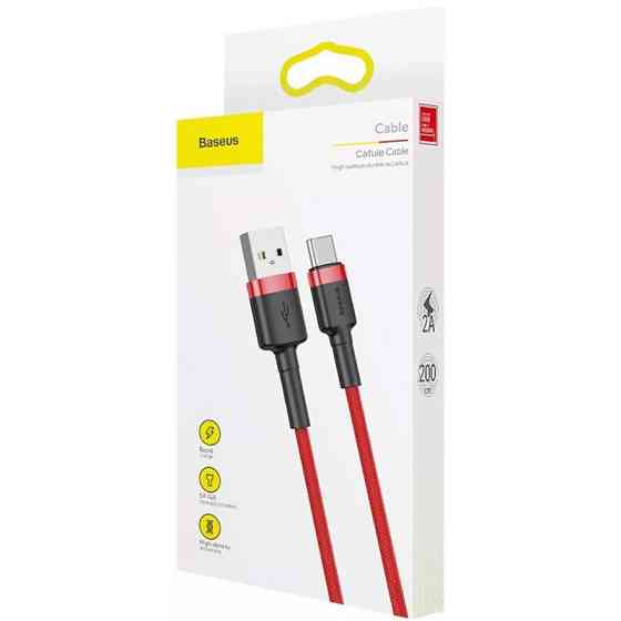 Дата кабель Baseus Cafule USB to Type-C Cable 2A (2m) (CATKLF-C) Херсон
