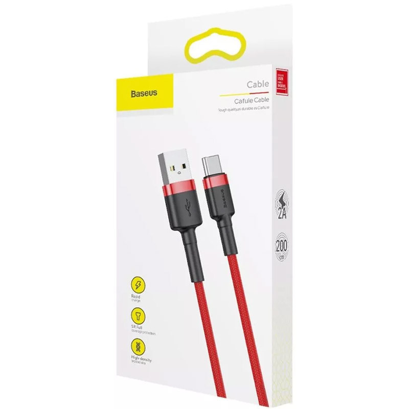 Дата кабель Baseus Cafule USB to Type-C Cable 2A (2m) (CATKLF-C) Херсон - изображение 5