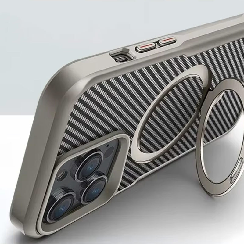 TPU+PC чехол Metal Buttons with MagSafe Carbon Ring для Apple iPhone 15 Pro (6.1") Херсон - зображення 3