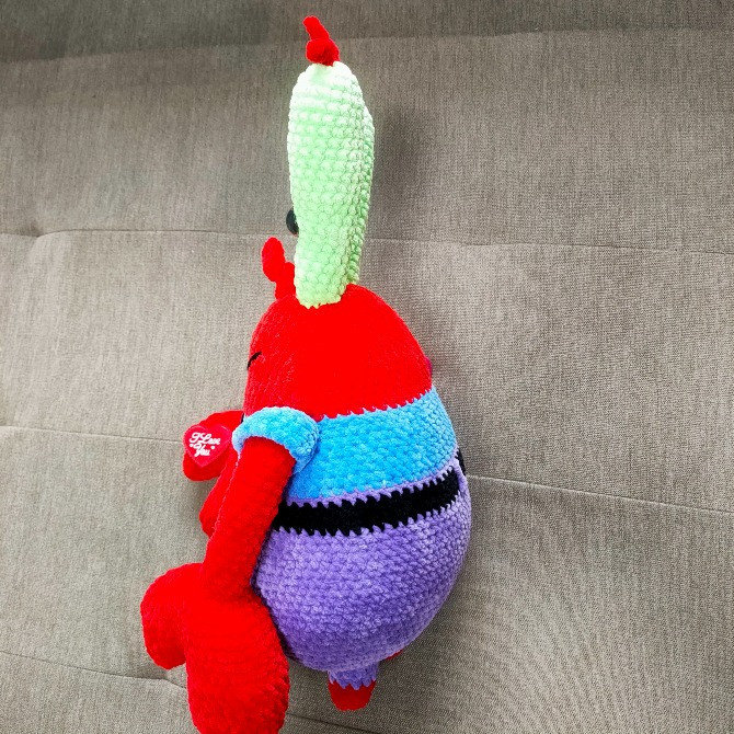 Містер Крабс 43см Губка Боб Квадратні Штани велика іграшка дитяча в'язана плюшева ручна робота Нововолинськ - зображення 4