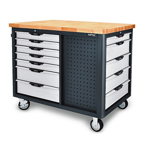 Мобильный верстак-тележка на колесах 12 секций, 3 открытые полки TOPTUL TCDB1203 Харків - зображення 1