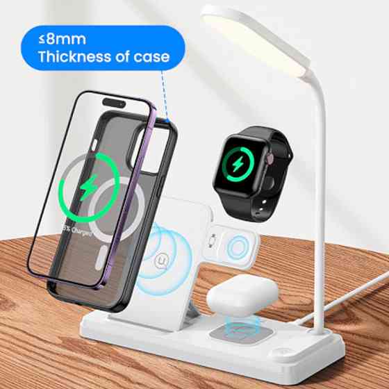 БЗУ Usams US-CD195 15W 4in1 Wireless Charging Holder With Table Lamp Херсон