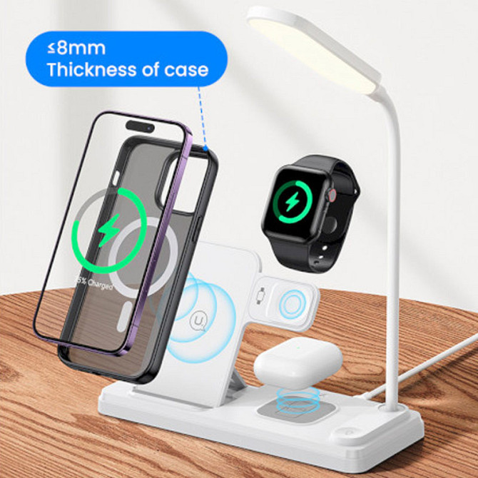БЗУ Usams US-CD195 15W 4in1 Wireless Charging Holder With Table Lamp Херсон - изображение 6