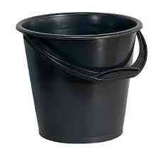 Ведро пластиковое черное 10 л без крышки / хозяйственное Київ