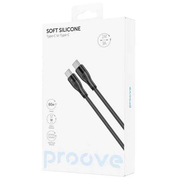 Кабель Proove Soft Silicone Type-C to Type-C 60W 1m Black (CCSO60002201) Харків - зображення 4