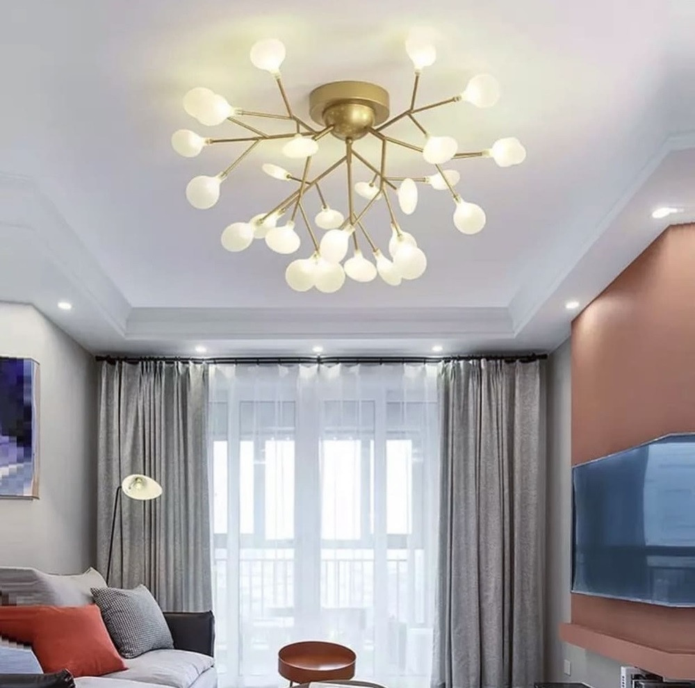 Люстра стельова на 27 лампочок H686/27C-gd-fr-k Золото 40х75х75 см. Київ - зображення 1