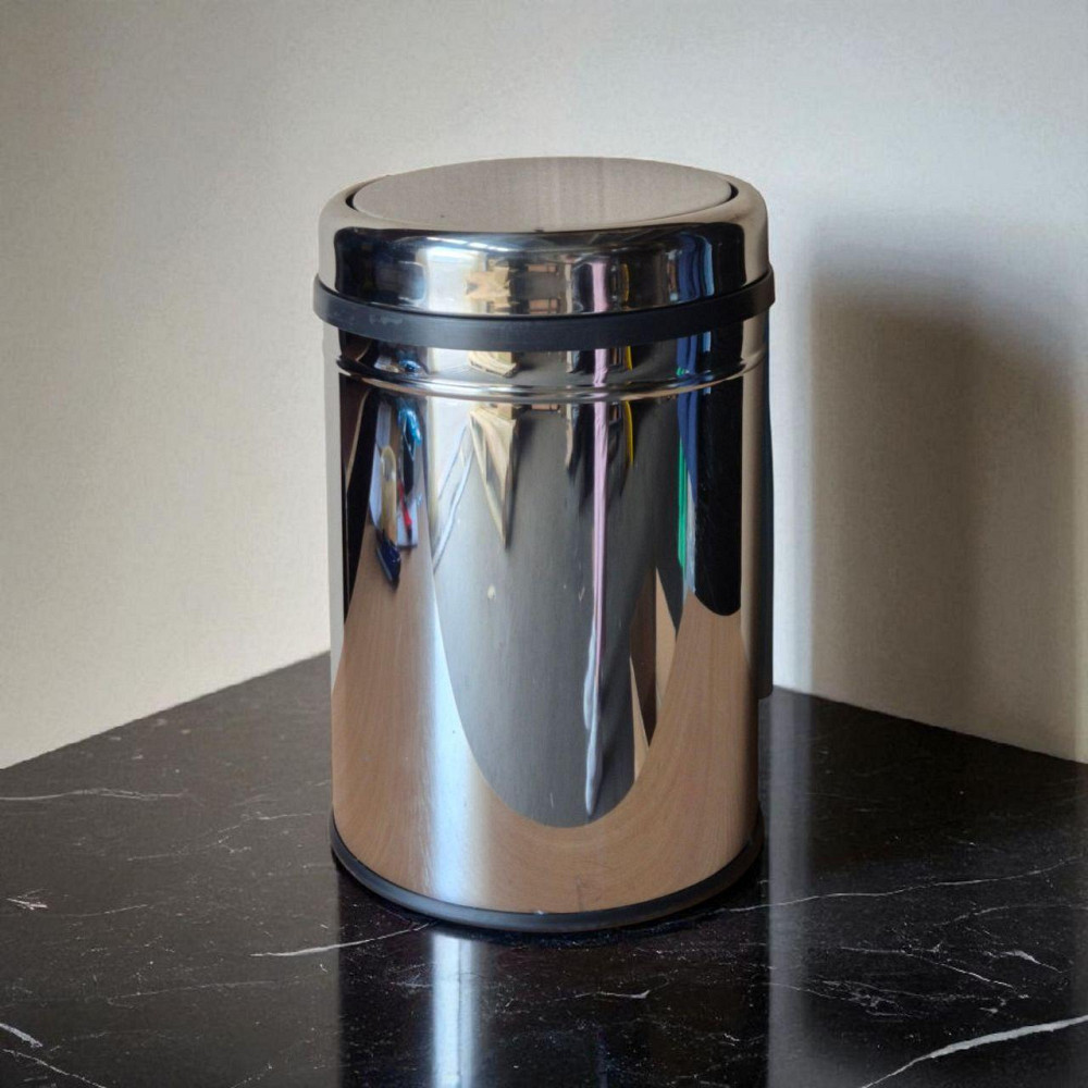 Ведро из нержавеющей стали, с поворотной крышкой, глянец,11 л (0131) Київ - зображення 2