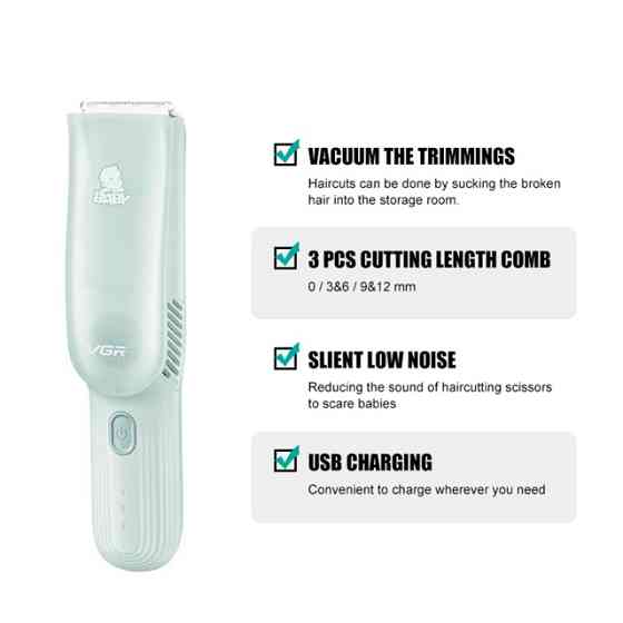 Машинка для стрижки детская VGR V-155 GREEN 5 Вт зеленая Киев