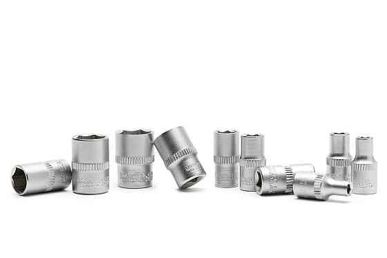 Набор головок торцевых MASTERTOOL 6-гранных 1/4" 4–13 мм L 25 мм CrV 10 шт 78-1410 Харків
