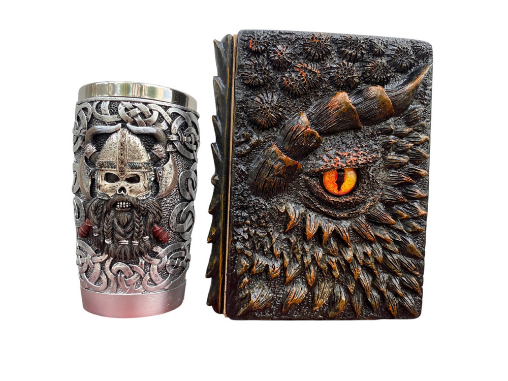 Подарочный набор Стакан 3 Викинг Рыцарь и Блокнот 3 «Жар Сердца Дракона» Київ - зображення 1