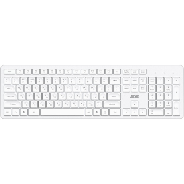 Клавіатура 2E KS260 WL EN/UKR White (2E-KS260WWH_UA) (Код товару:41569) Харків - зображення 1
