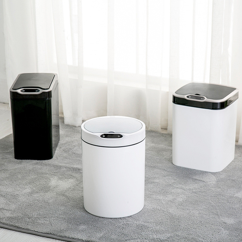 Сенсорное мусорное ведро JAH 12 л прямоугольное белое Київ - зображення 4