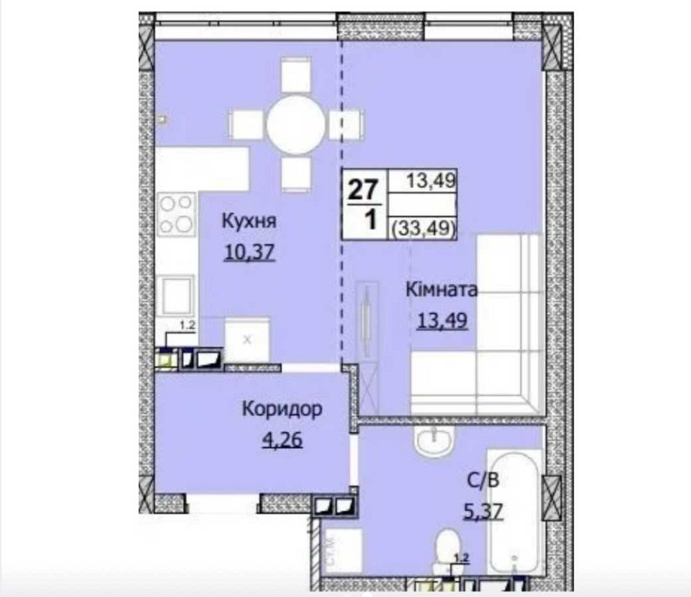 продажа 1-к квартира Киево-Святошинский, Гостомель, 25000 $ Гостомель - изображение 4