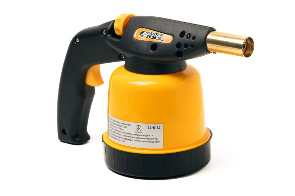 Лампа газовая паяльная MASTERTOOL пьезоподжиг Ø 20 мм/1300°С 1.3 кВт 94.6 г/час 44-5114 Харків - зображення 3