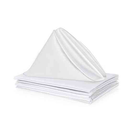 Салфетки атласные сервировочные Leeseph 30х30см белые набор 6 штук Одесса