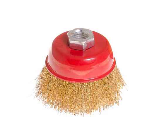 Щетка торцевая MASTERTOOL из латунированной рифленой проволоки Ø 65 мм М14 19-7106 Харьков