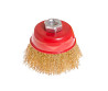 Щетка торцевая MASTERTOOL из латунированной рифленой проволоки Ø 65 мм М14 19-7106 Харьков
