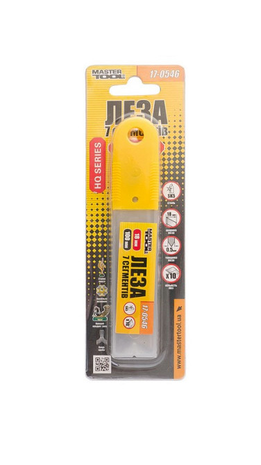 Лезвие для строительного ножа MASTERTOOL 18 мм 7 сегментов SK5 набор 10 шт 17-0546 Харьков - изображение 4