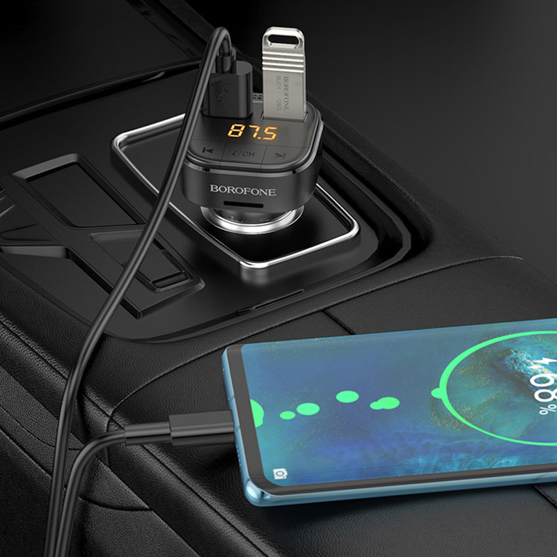 АЗУ FM модулятор Borofone BC43 Flash QC3.0 Херсон - зображення 7