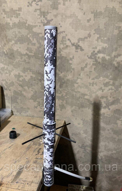 Антенна 1150-1250 МГц 6 дБ 50 Вт круговая DN111206K, SMA-male разъем, черно-белый пиксель Дніпро - зображення 1