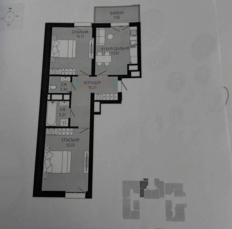 продажа 2-к квартира Львов, Шевченковский, 93000 $ Львов - изображение 1