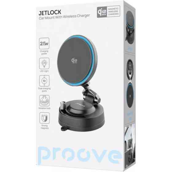 Автомобільний тримач з БЗП Proove JetLock Qi2.2 25W Black (WHJL25010001) Харків