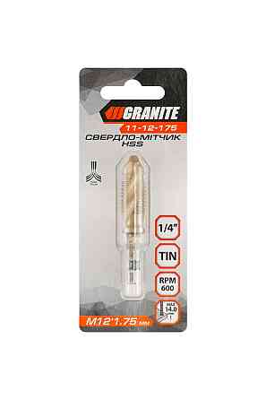 Сверло-метчик GRANITE HSS M12х1.75 мм DIN338 11-12-175 Харків