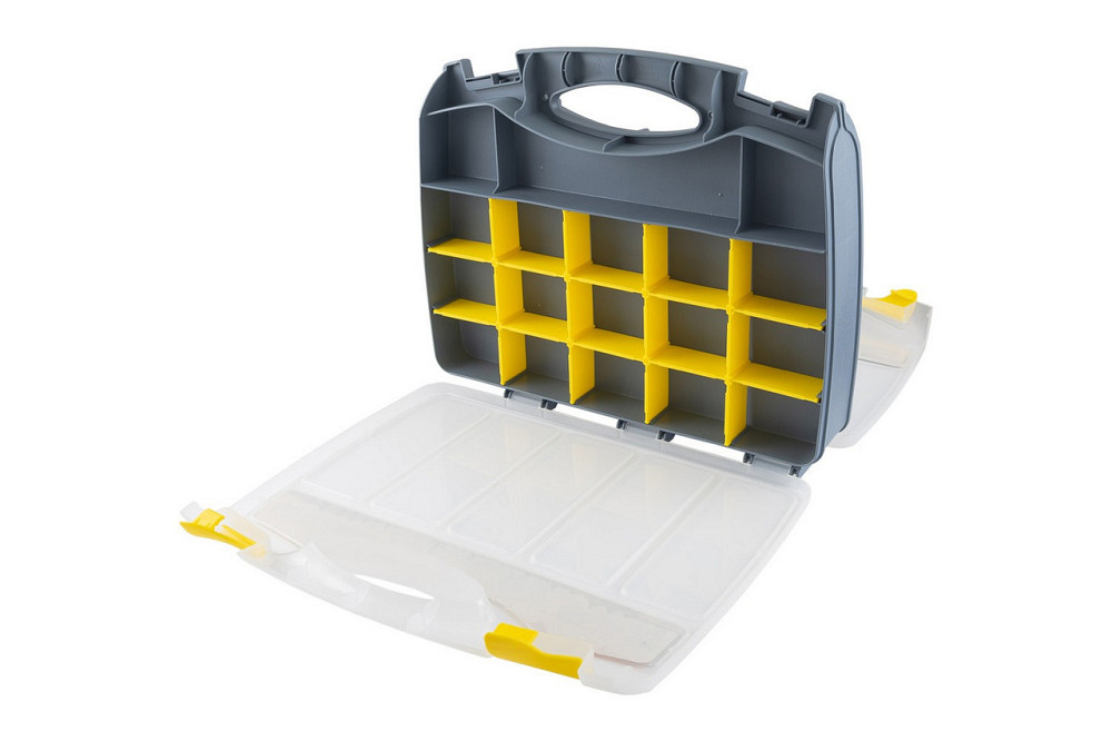 Органайзер двухсторонний MASTERTOOL с ручкой 15" 370х300х80 мм 15 секций/10 лотков 79-3131 Харків - зображення 9