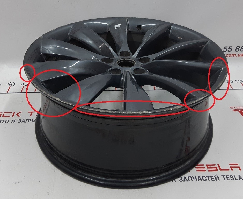 Диск колёсный GREY TURBINE 21x8.5 J с повреждением Tesla model S, model S REST 1054042-00-B Киев - изображение 3