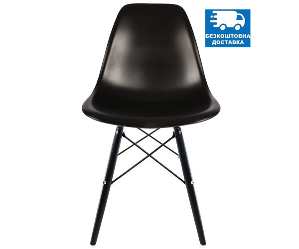 Стілець Тауер Вуд пластиковий чорний колір Дніпро - зображення 1