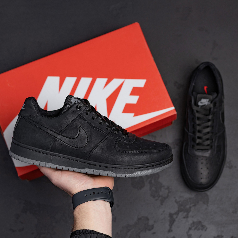 Мужские кожаные кроссовки  AIR Black Киев - изображение 8