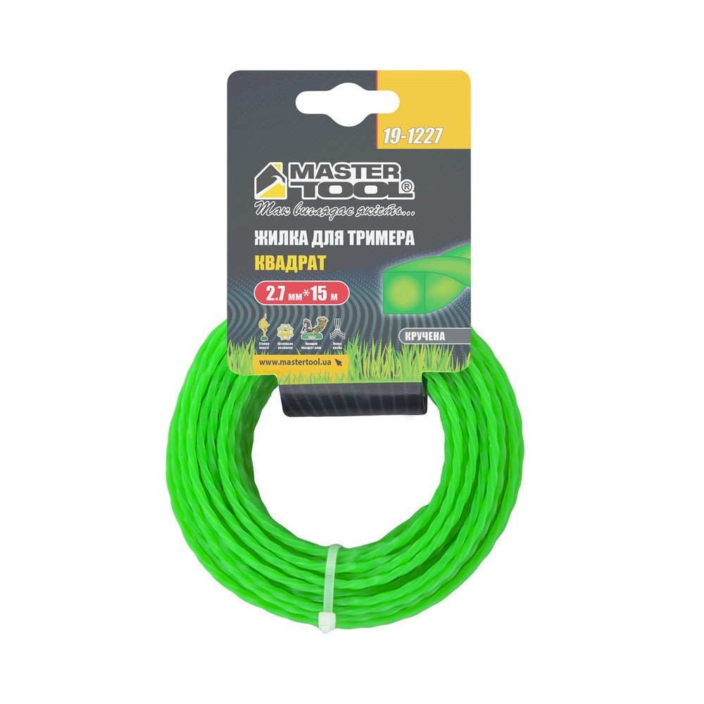 Леска для триммера MASTERTOOL КВАДРАТ КРУЧЕННЫЙ 2,70 мм 15 м 19-1227 Харків - зображення 2