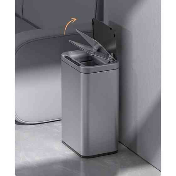 Сенсорное ведро для мусора JAH 13 л прямоугольное серебряный металлик с внутренним ведром Київ