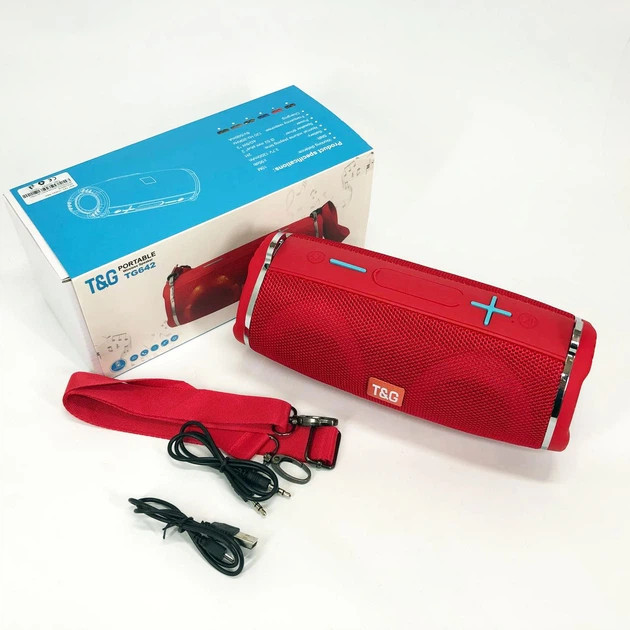 Колонка портативная Bluetooth T&G TG642 red красная Київ - зображення 8