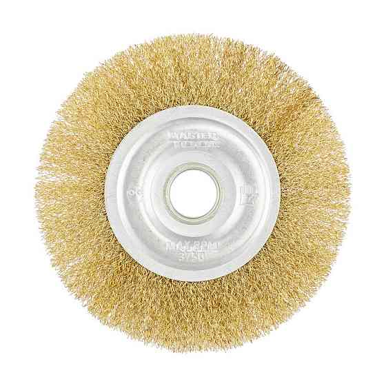 Щетка дисковая MASTERTOOL из латунированной рифленой проволоки Ø 150х22.2 мм 19-9115 Харьков