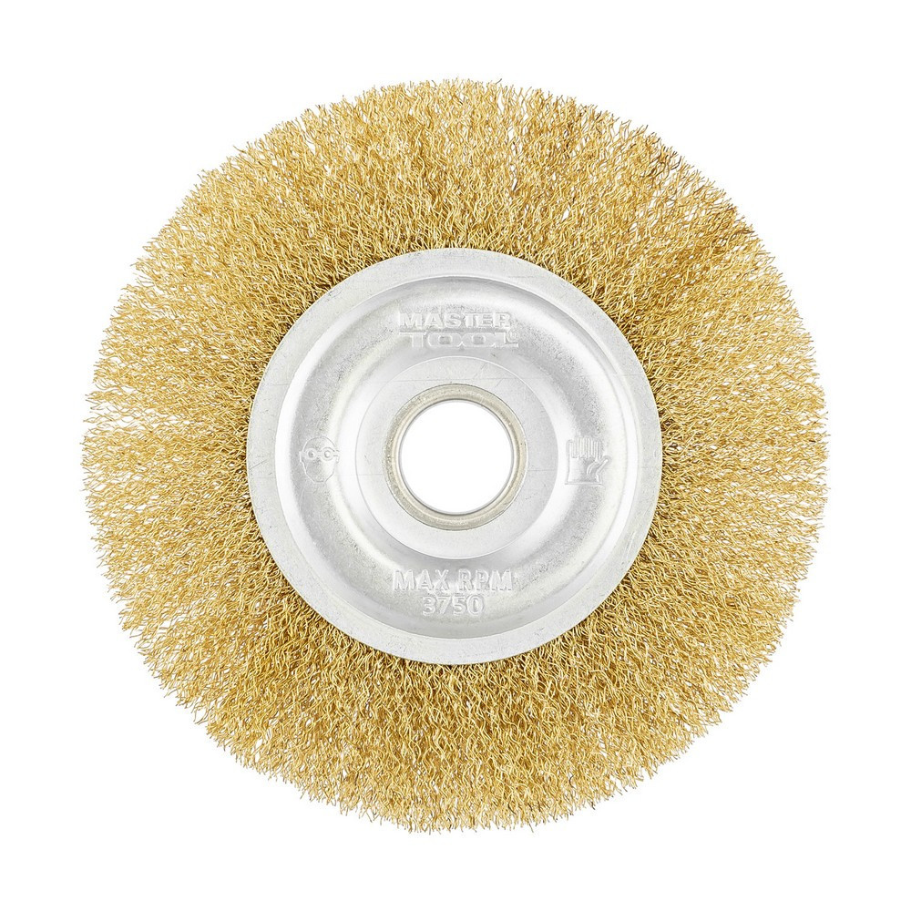 Щетка дисковая MASTERTOOL из латунированной рифленой проволоки Ø 150х22.2 мм 19-9115 Харьков - изображение 2