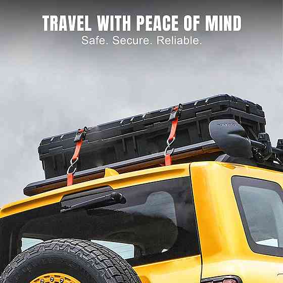 Набор стяжных ремней с храповым механизмом, S-крюками и защитными петлями (Soft Loops) 4 шт., 680 кг Харків